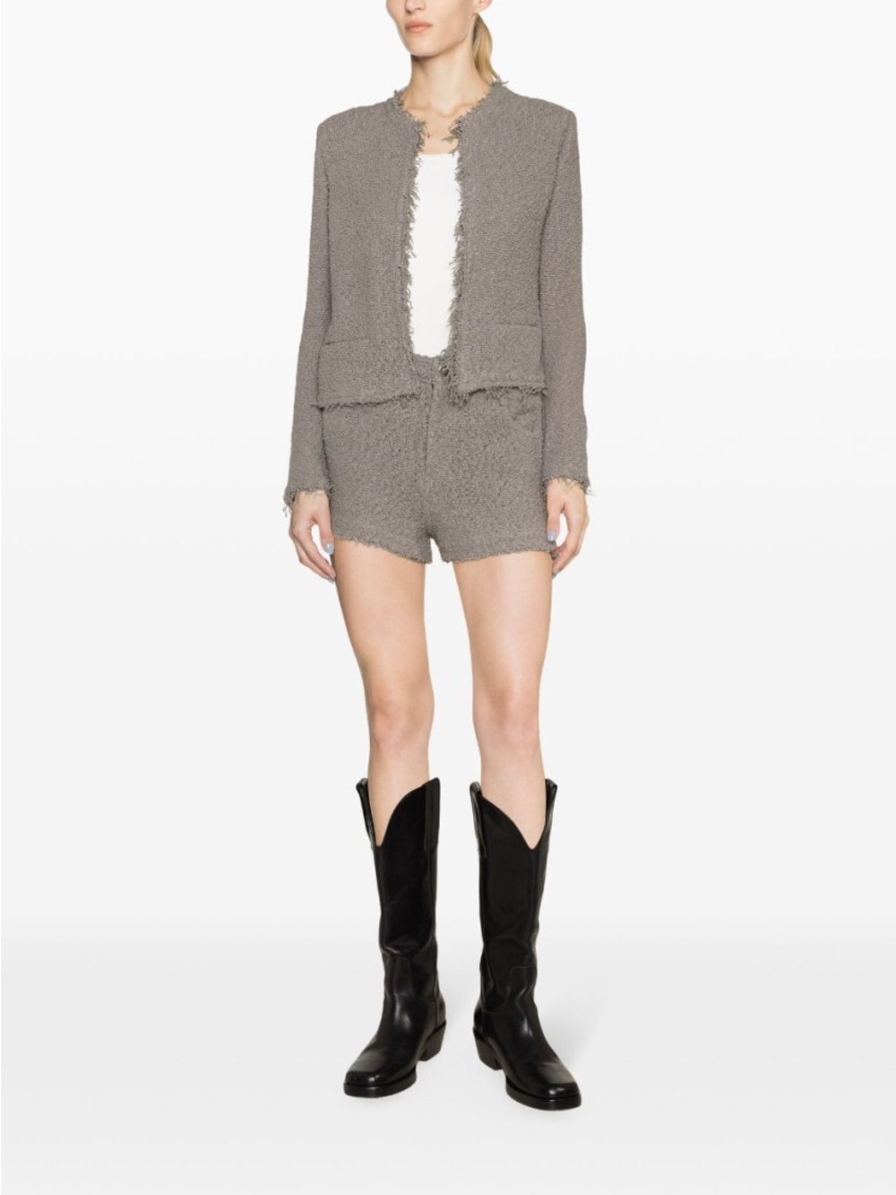 Iro
Grey Daphna Cotton Blend Shorts